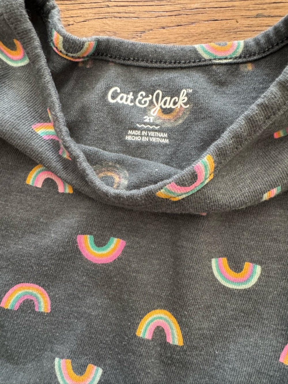Cat & Jack Charcoal Rainbow Print Dress - Picture 2 of 2